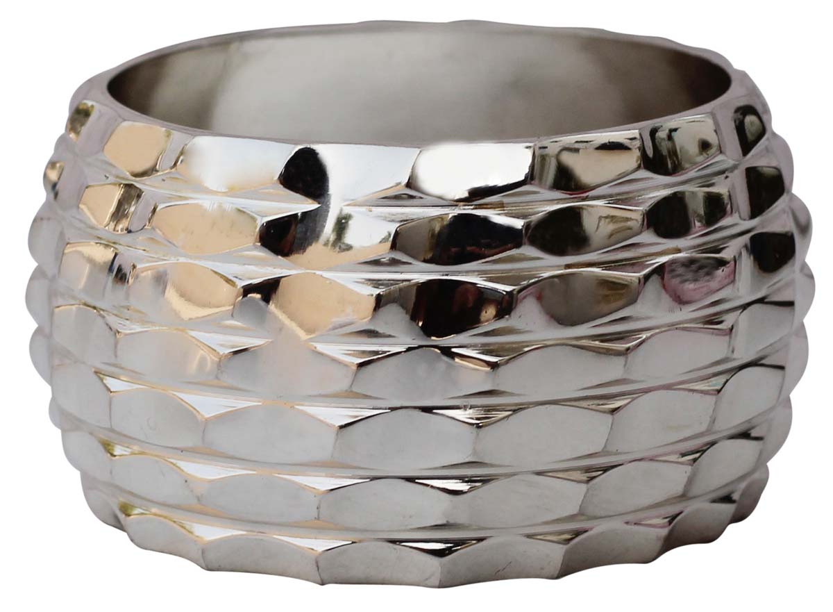 Napkin Rings in Bulk - Napkin Rings - Cast in Brass - Nickel Plated - Engraved Brick Pattern - Dining Table Accessories